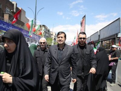 حضور وزیر ورزش در مراسم چهلمین روز شهادت رهبر انقلاب