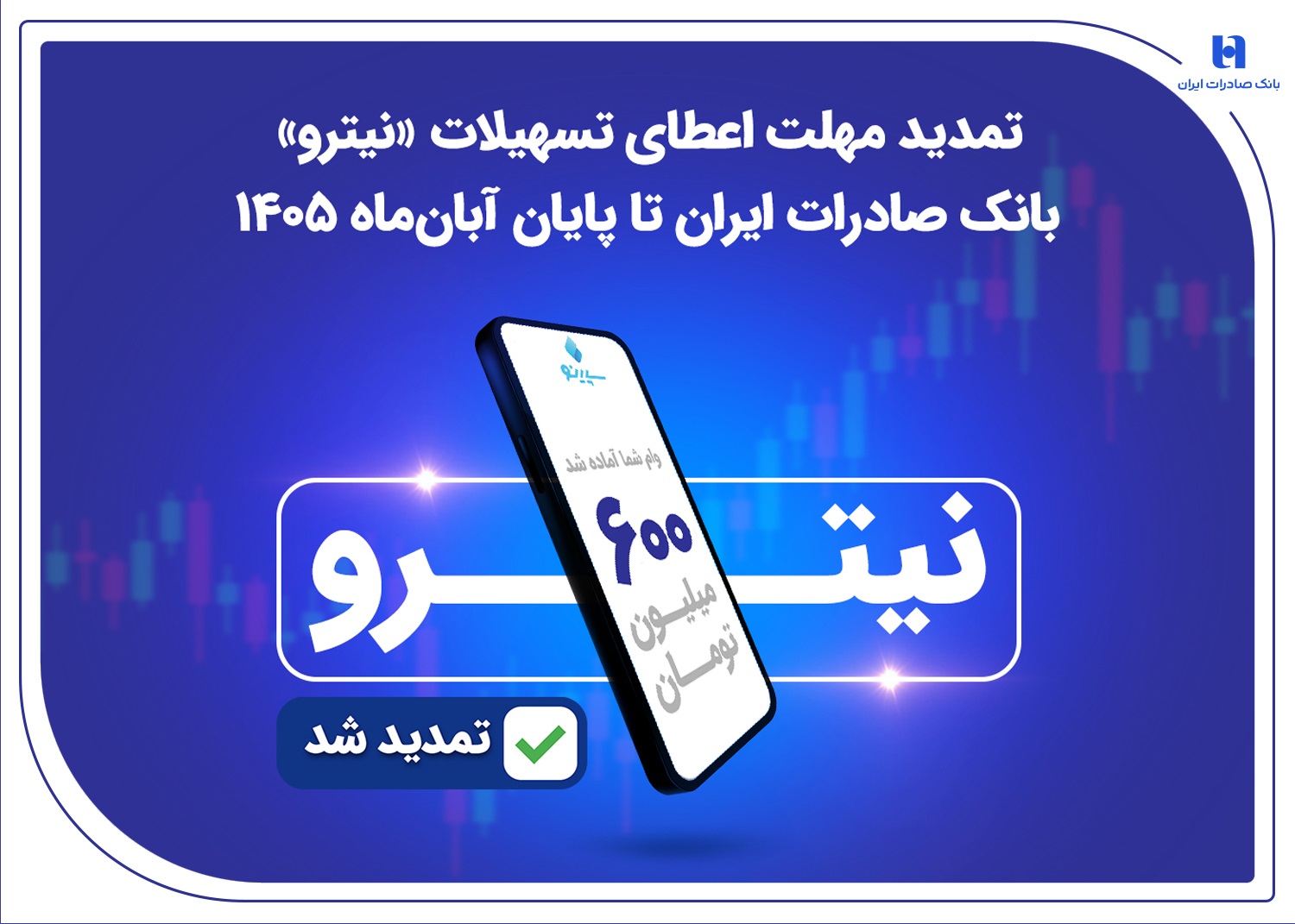 تمدید مهلت اعطای تسهیلات «نیترو» بانک صادرات ایران تا پایان آبان‌ماه