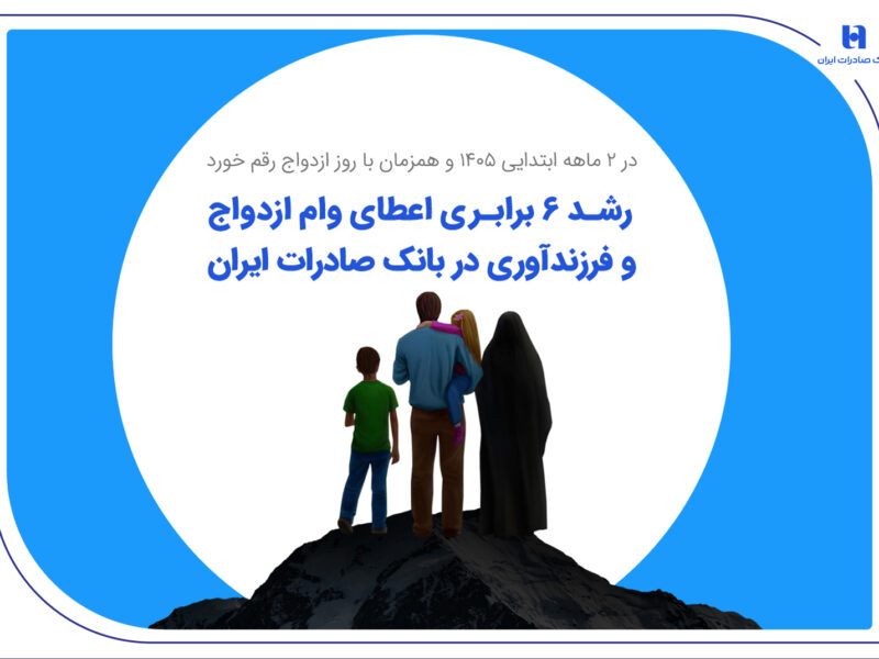 رشد 6 برابری اعطای وام ازدواج و فرزندآوری در بانک صادرات ایران