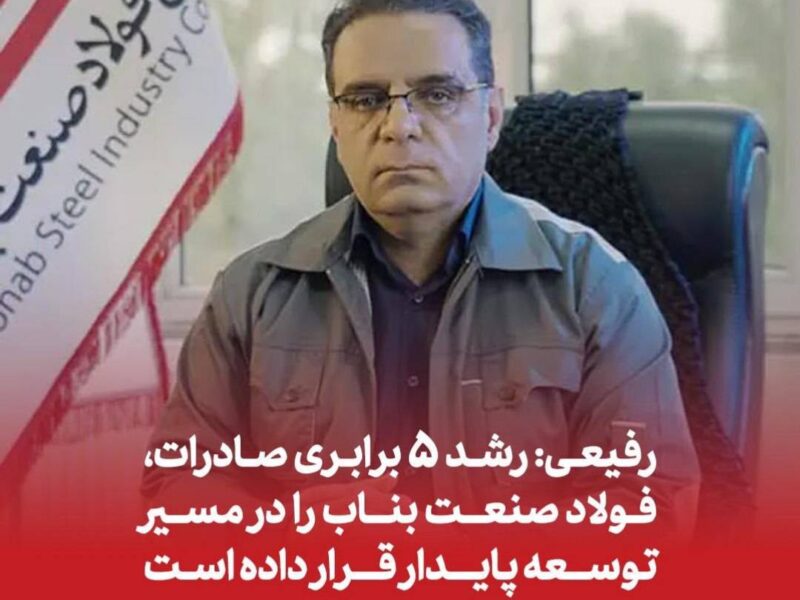 رفیعی: رشد ۵ برابری صادرات، فولاد صنعت بناب را در مسیر توسعه پایدار قرار داده است