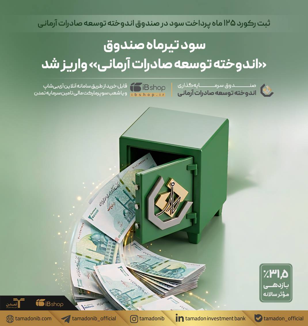 سود تیرماه صندوق «اندوخته توسعه صادرات آرمانی» واریز شد – جمهور نیوز